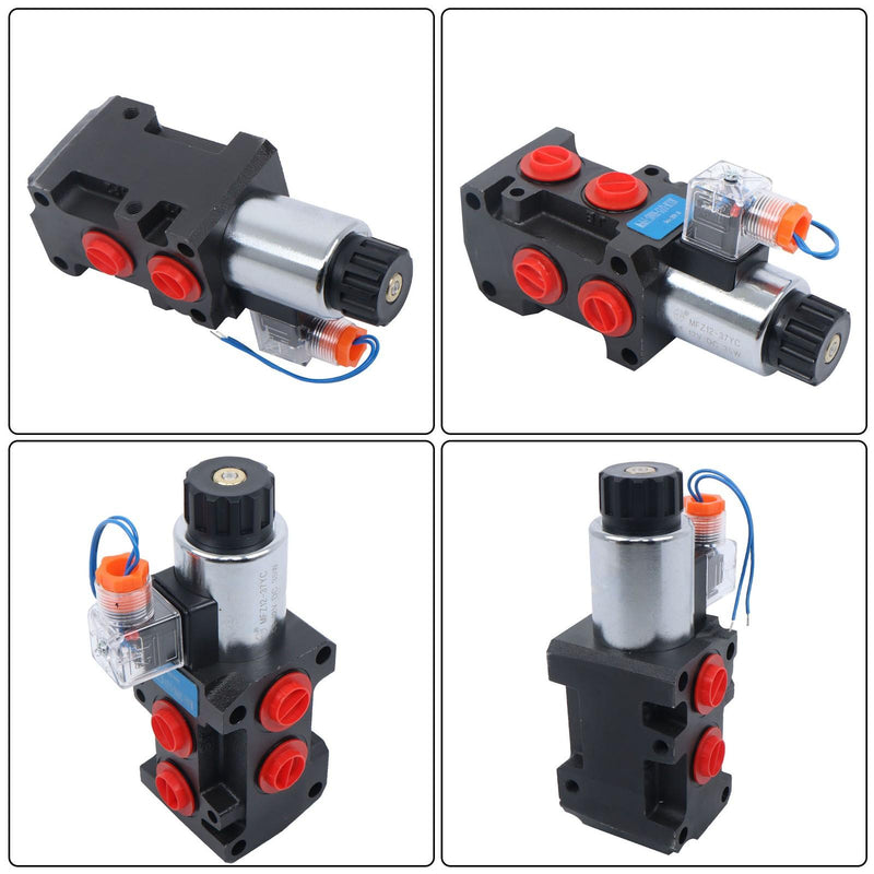 DURAFORCE #10 SAE 6 Port 12V DC Hydraulic Solenoid Selector Diverter Valve 3Plug 13GPM