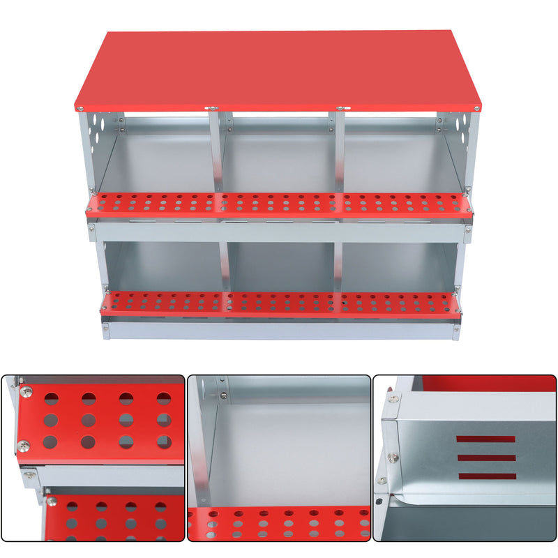 DURAFORCE Heavy Chicken Nest Box 6 Hole Nest Box For Chicken-Easy Egg Collection Roll Away