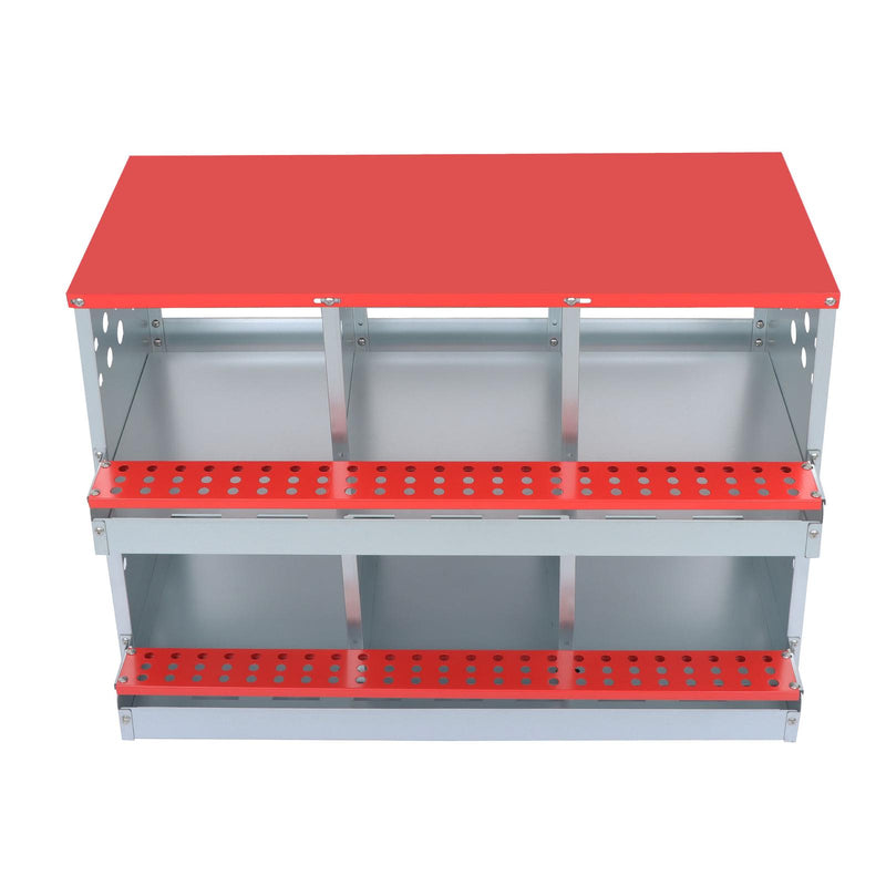 DURAFORCE Heavy Chicken Nest Box 6 Hole Nest Box For Chicken-Easy Egg Collection Roll Away