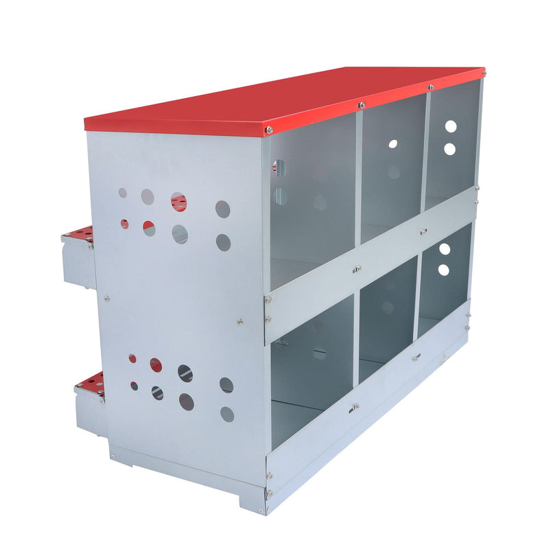 DURAFORCE Heavy Chicken Nest Box 6 Hole Nest Box For Chicken-Easy Egg Collection Roll Away