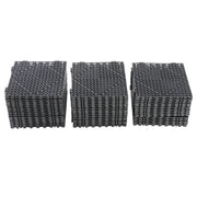 DURAFORCE 50 Pack Black 12"x 12" PVC Non-Slip Floor Tiles Interlocking Drainage Floor Mat