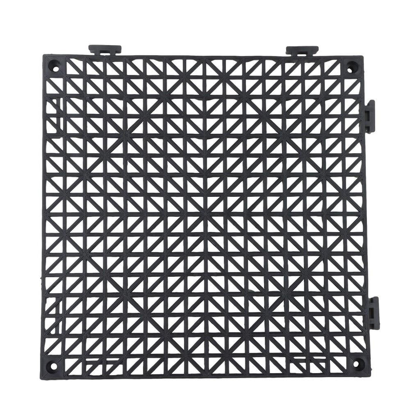 DURAFORCE 50 Pack Black 12"x 12" PVC Non-Slip Floor Tiles Interlocking Drainage Floor Mat