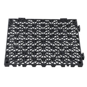 DURAFORCE 50 Pack Black 12"x 12" PVC Non-Slip Floor Tiles Interlocking Drainage Floor Mat
