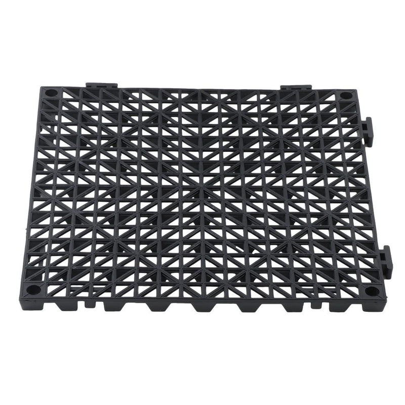 DURAFORCE 50 Pack Black 12"x 12" PVC Non-Slip Floor Tiles Interlocking Drainage Floor Mat