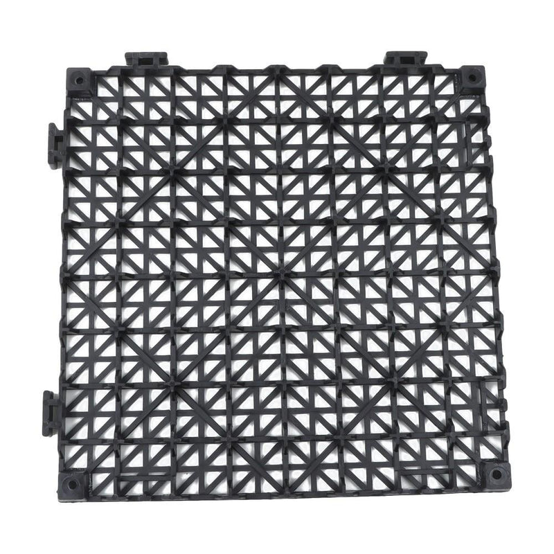 DURAFORCE 50 Pack Black 12"x 12" PVC Non-Slip Floor Tiles Interlocking Drainage Floor Mat