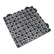 DURAFORCE 50 Pack Black 12"x 12" PVC Non-Slip Floor Tiles Interlocking Drainage Floor Mat