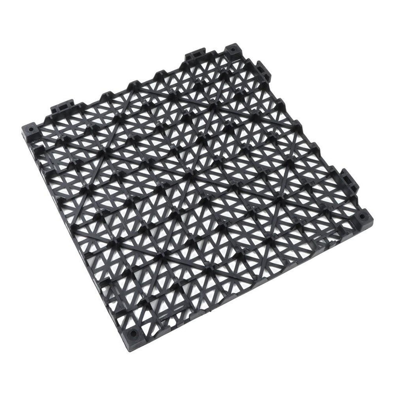 DURAFORCE 50 Pack Black 12"x 12" PVC Non-Slip Floor Tiles Interlocking Drainage Floor Mat