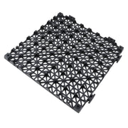 DURAFORCE 50 Pack Black 12"x 12" PVC Non-Slip Floor Tiles Interlocking Drainage Floor Mat
