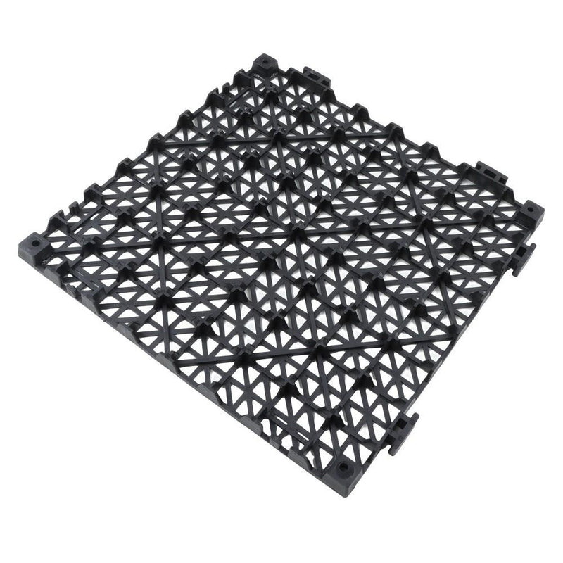 DURAFORCE 50 Pack Black 12"x 12" PVC Non-Slip Floor Tiles Interlocking Drainage Floor Mat