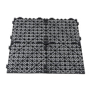 DURAFORCE 50 Pack Black 12"x 12" PVC Non-Slip Floor Tiles Interlocking Drainage Floor Mat