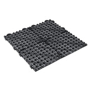 DURAFORCE 50 Pack Black 12"x 12" PVC Non-Slip Floor Tiles Interlocking Drainage Floor Mat