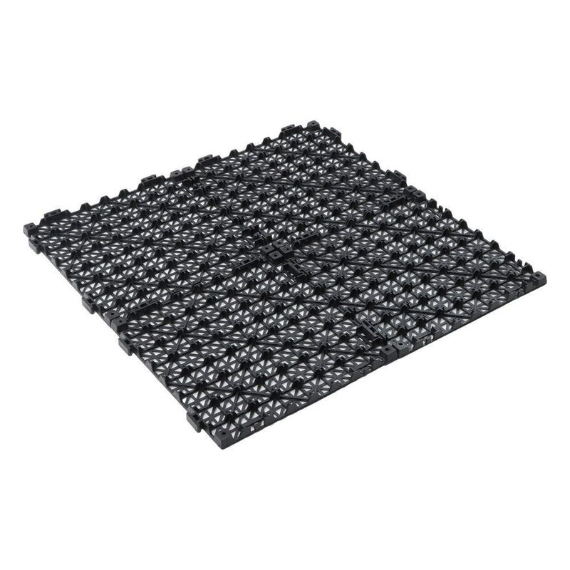 DURAFORCE 50 Pack Black 12"x 12" PVC Non-Slip Floor Tiles Interlocking Drainage Floor Mat