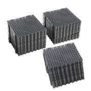 DURAFORCE 50 Pack Black 12"x 12" PVC Non-Slip Floor Tiles Interlocking Drainage Floor Mat