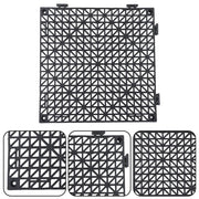 DURAFORCE 50 Pack Black 12"x 12" PVC Non-Slip Floor Tiles Interlocking Drainage Floor Mat