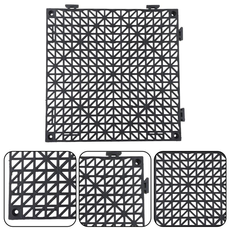 DURAFORCE 50 Pack Black 12"x 12" PVC Non-Slip Floor Tiles Interlocking Drainage Floor Mat