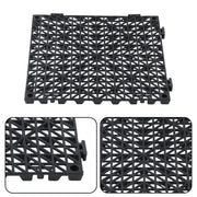 DURAFORCE 50 Pack Black 12"x 12" PVC Non-Slip Floor Tiles Interlocking Drainage Floor Mat