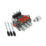 DURAFORCE 3 Spool Hydraulic Directional Control Valve BSPP Interface With Conversion Plug