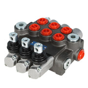 DURAFORCE 3 Spool Hydraulic Directional Control Valve BSPP Interface With Conversion Plug