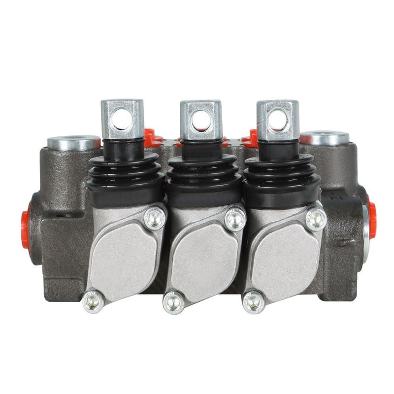 DURAFORCE 3 Spool Hydraulic Directional Control Valve BSPP Interface With Conversion Plug