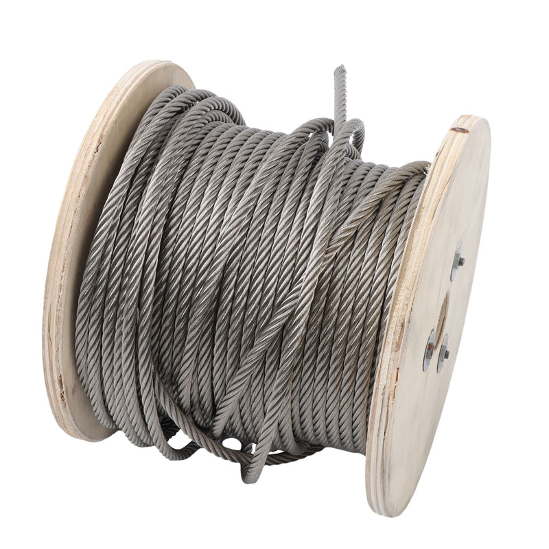 DURAFORCE 1/4Inch x 200ft Stainless Steel Cable 7x19 Strands T304 Wire Rope 6400 lbs Load
