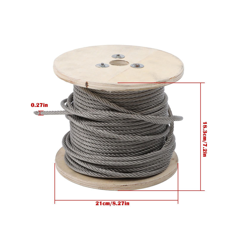 DURAFORCE 1/4Inch x 200ft Stainless Steel Cable 7x19 Strands T304 Wire Rope 6400 lbs Load