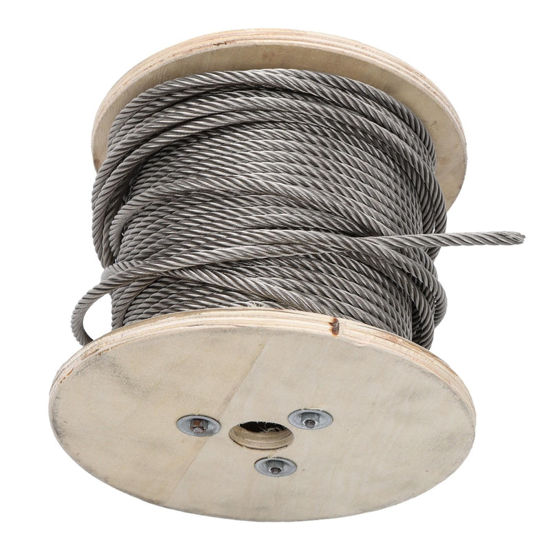 DURAFORCE 1/4Inch x 200ft Stainless Steel Cable 7x19 Strands T304 Wire Rope 6400 lbs Load