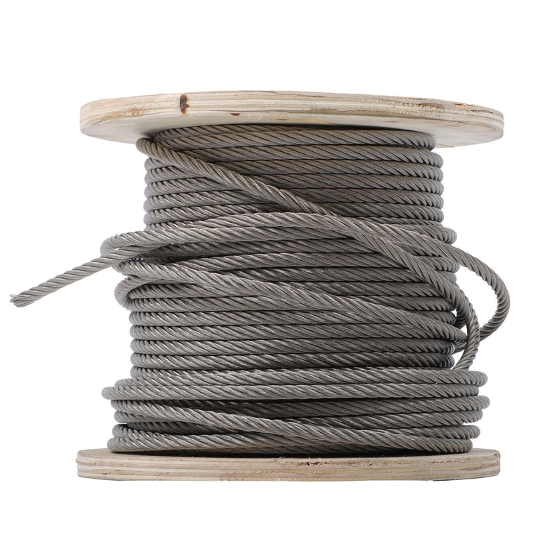 DURAFORCE 1/4Inch x 200ft Stainless Steel Cable 7x19 Strands T304 Wire Rope 6400 lbs Load