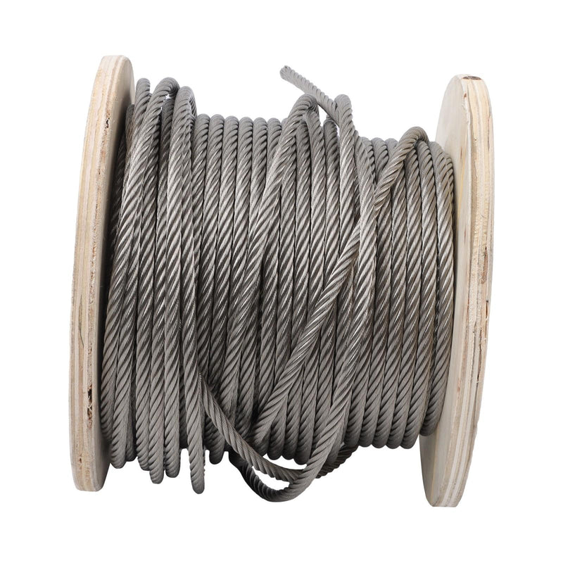 DURAFORCE 1/4Inch x 200ft Stainless Steel Cable 7x19 Strands T304 Wire Rope 6400 lbs Load