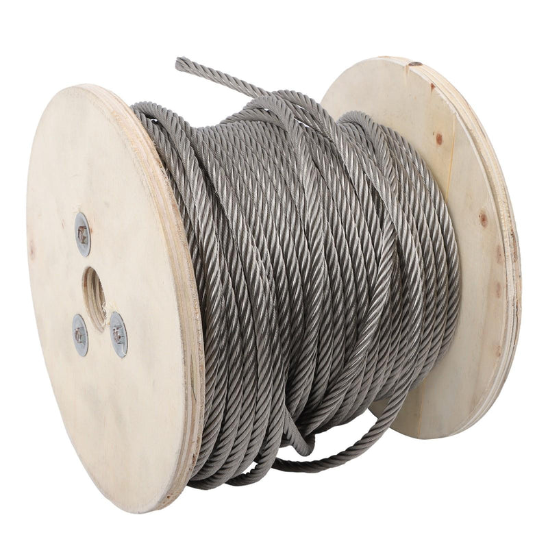 DURAFORCE 1/4Inch x 200ft Stainless Steel Cable 7x19 Strands T304 Wire Rope 6400 lbs Load