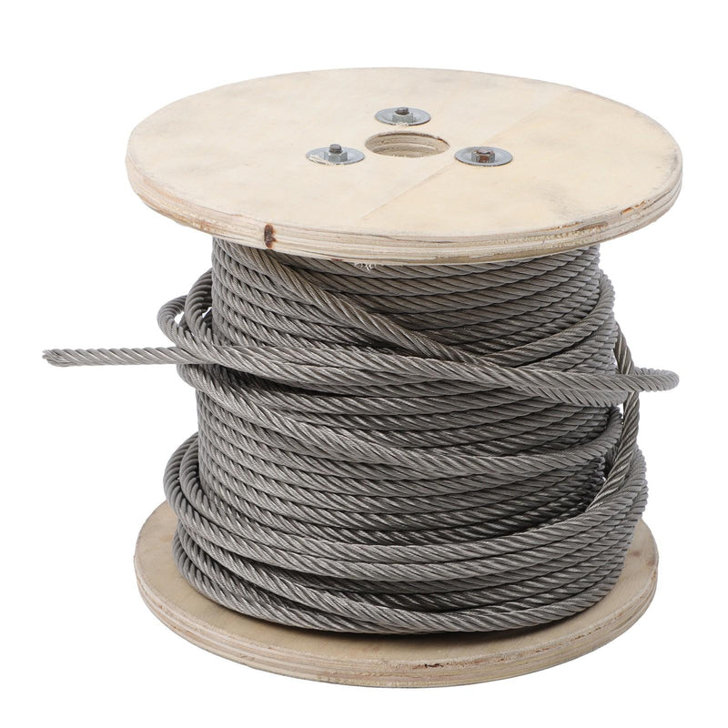 DURAFORCE 1/4Inch x 200ft Stainless Steel Cable 7x19 Strands T304 Wire Rope 6400 lbs Load