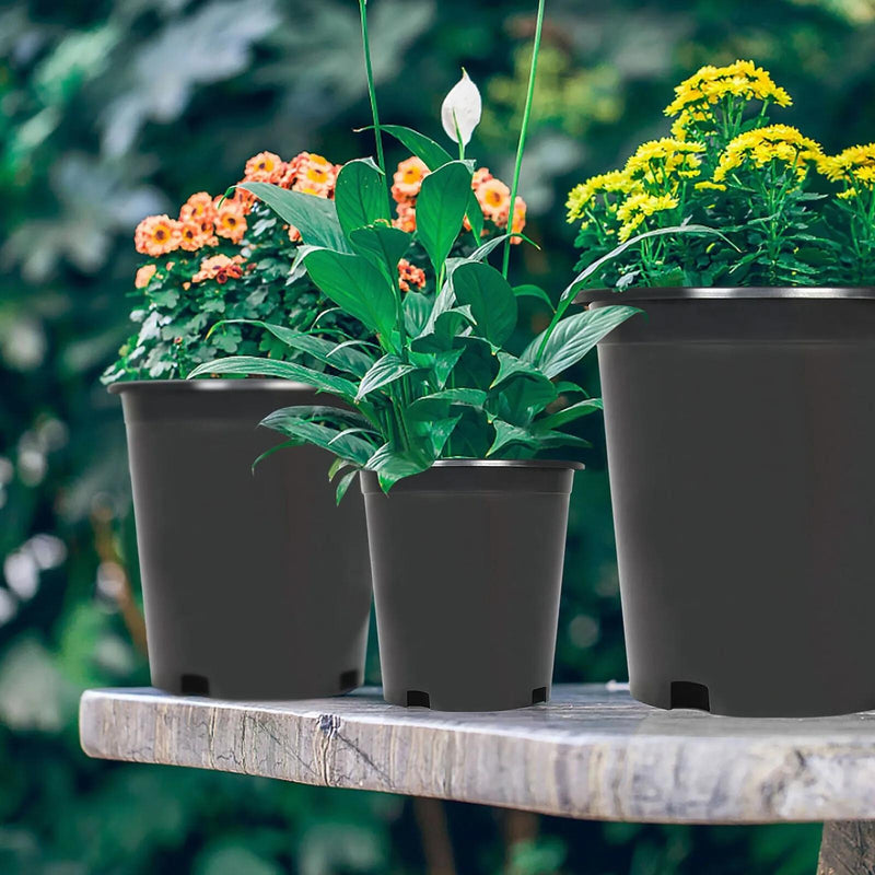 DURAFORCE 10 × 15 Gallon Plastic Nursery Pots Heavy Duty Garden Plant Nutrition Pots
