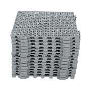 DURAFORCE Interlocking Drainage Floor Mat 12"x 12" PVC Non-Slip Floor Tiles 50 Pack Gray
