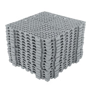 DURAFORCE Interlocking Drainage Floor Mat 12"x 12" PVC Non-Slip Floor Tiles 50 Pack Gray