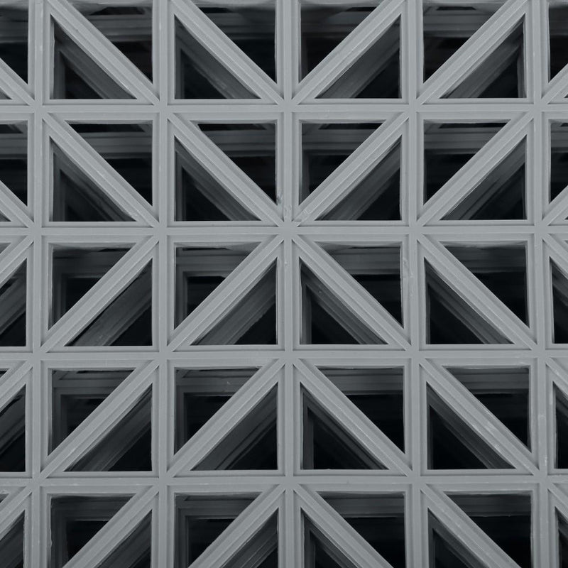 DURAFORCE Interlocking Drainage Floor Mat 12"x 12" PVC Non-Slip Floor Tiles 50 Pack Gray