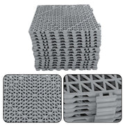 DURAFORCE Interlocking Drainage Floor Mat 12"x 12" PVC Non-Slip Floor Tiles 50 Pack Gray