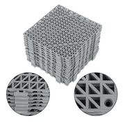 DURAFORCE Interlocking Drainage Floor Mat 12"x 12" PVC Non-Slip Floor Tiles 50 Pack Gray