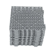 DURAFORCE Interlocking Drainage Floor Mat 12"x 12" PVC Non-Slip Floor Tiles 50 Pack Gray
