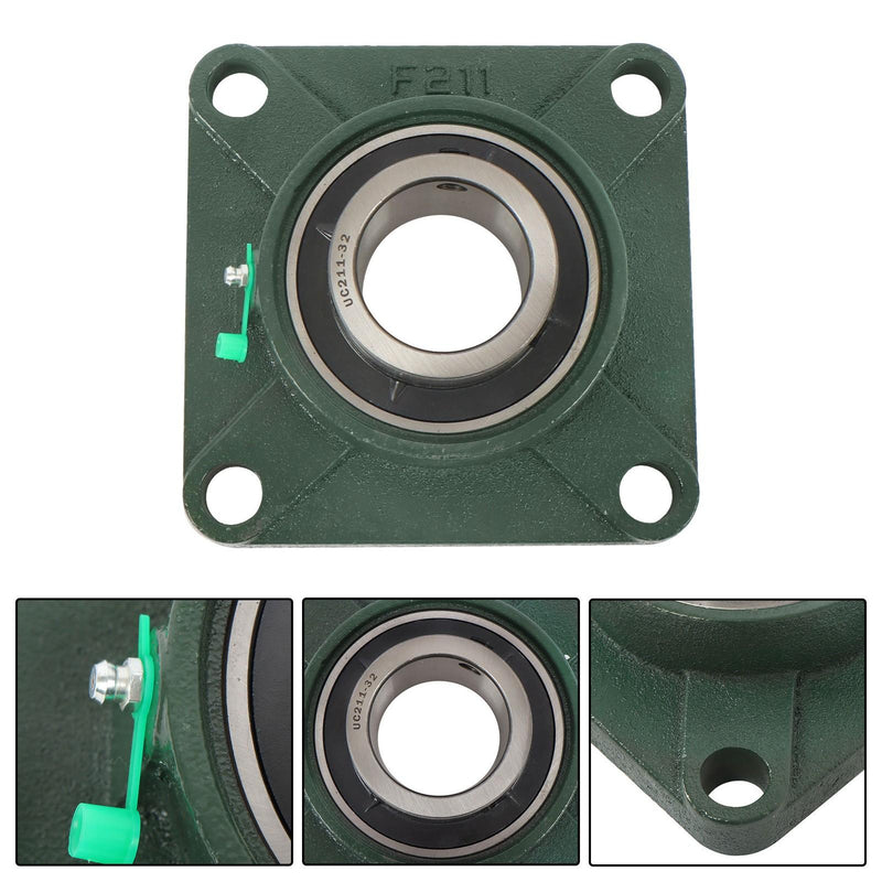 DURAFORCE UCF211-32 Pillow Block Bearing With 2" Bore Solid Base Self Alignment 4PCS