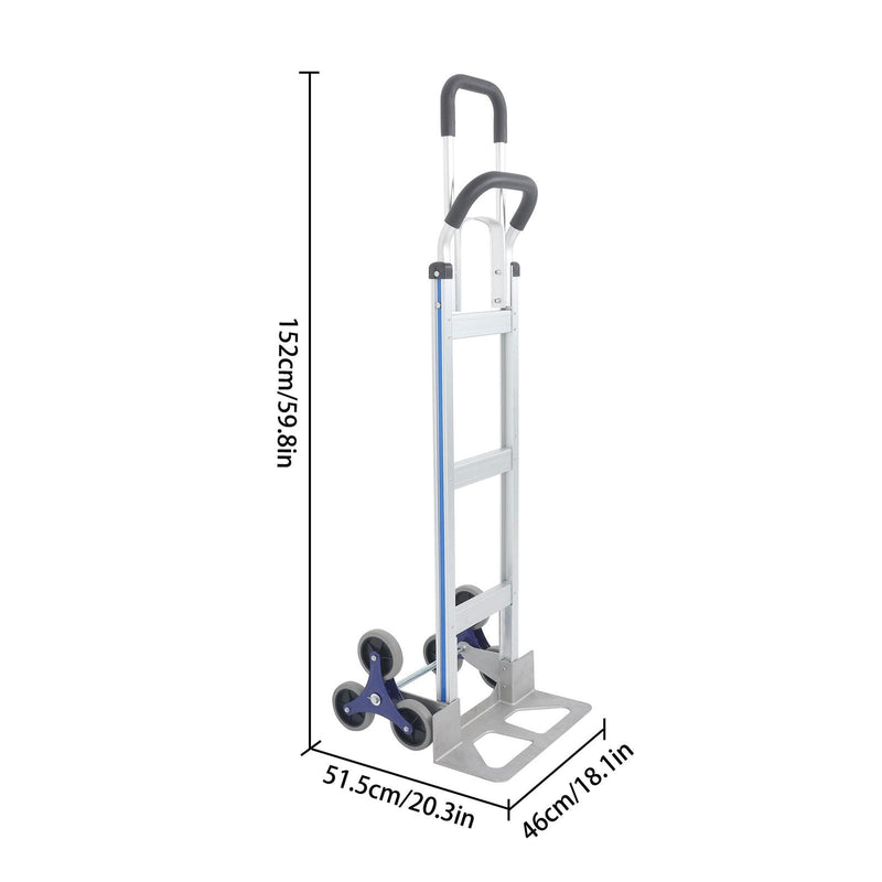 DURAFORCE 2 In 1 Hand Truck Stair Climber Aluminum 550Lb Double Handle Climbing Cart Dolly