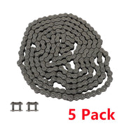 DURAFORCE 5 Pcs 10 FT Precision #40 Roller Chain With Carbon Steel 10 Connecting Links