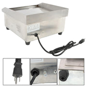 DURAFORCE Adjustable Temp Electric Griddle, 1500W, 14in Stainless Steel Flat Grill