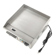 DURAFORCE Adjustable Temp Electric Griddle, 1500W, 14in Stainless Steel Flat Grill