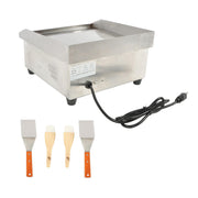 DURAFORCE Adjustable Temp Electric Griddle, 1500W, 14in Stainless Steel Flat Grill