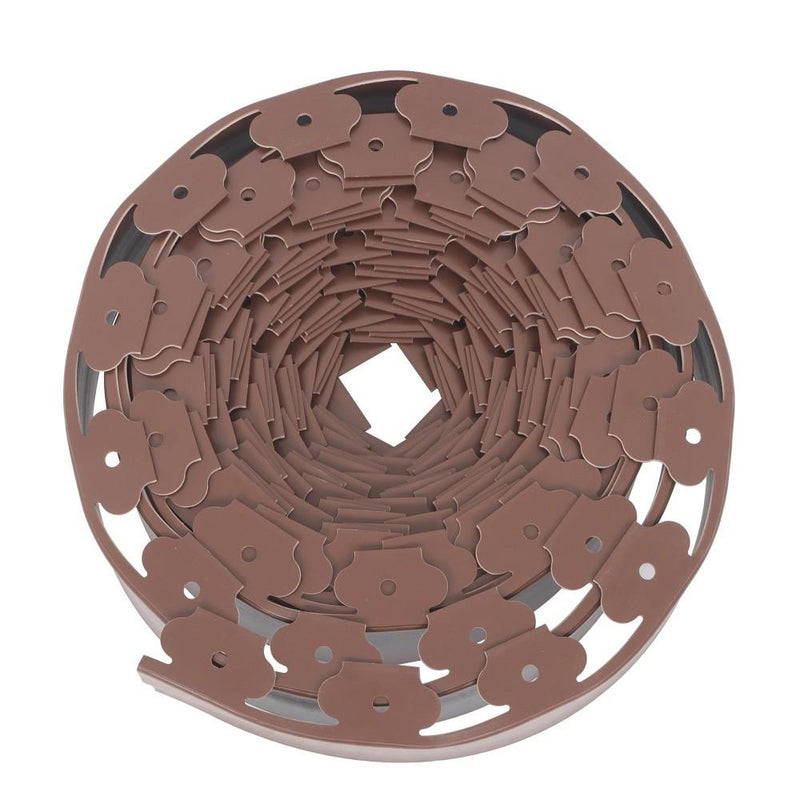 DURAFORCE 66FT 4" Brown Garden Landscape Edging No Dig Lawn Edging Border W/60 8-In Spikes