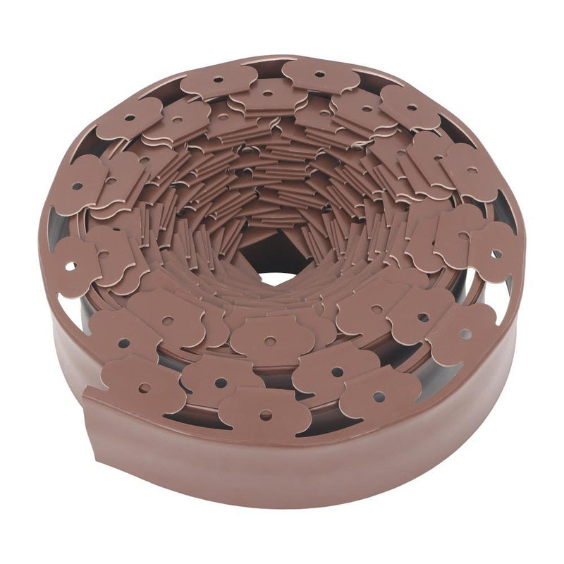 DURAFORCE 66FT 4" Brown Garden Landscape Edging No Dig Lawn Edging Border W/60 8-In Spikes