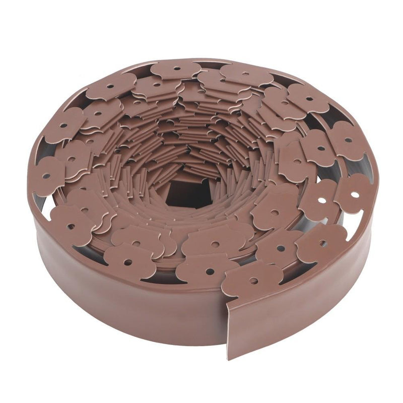 DURAFORCE 66FT 4" Brown Garden Landscape Edging No Dig Lawn Edging Border W/60 8-In Spikes