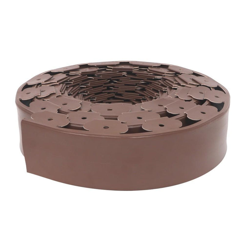 DURAFORCE 66FT 4" Brown Garden Landscape Edging No Dig Lawn Edging Border W/60 8-In Spikes