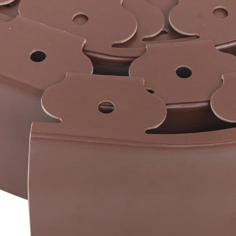 DURAFORCE 66FT 4" Brown Garden Landscape Edging No Dig Lawn Edging Border W/60 8-In Spikes