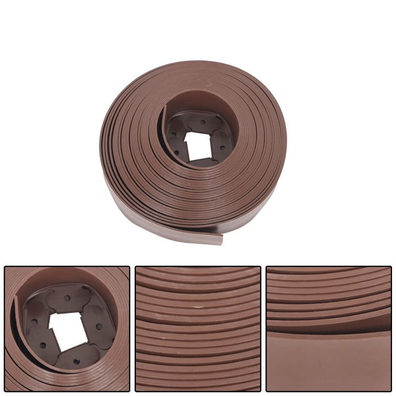 DURAFORCE 66FT 4" Brown Garden Landscape Edging No Dig Lawn Edging Border W/60 8-In Spikes