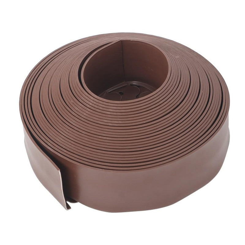 DURAFORCE 66FT 4" Brown Garden Landscape Edging No Dig Lawn Edging Border W/60 8-In Spikes
